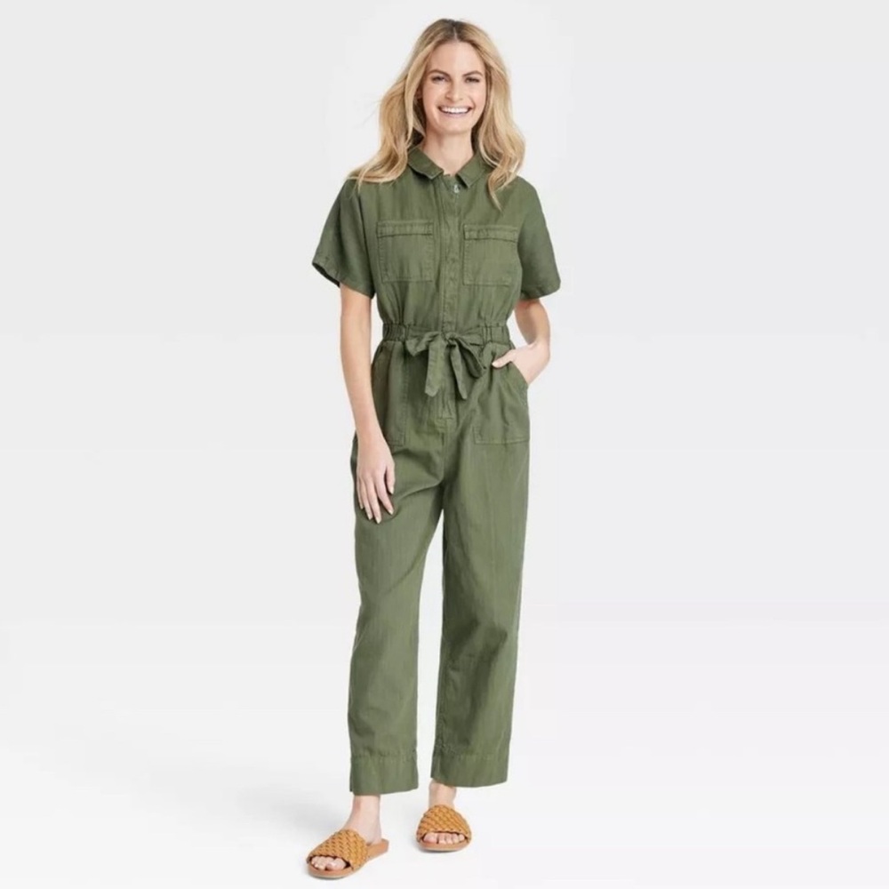 Olive Green Utility Jumpsuit